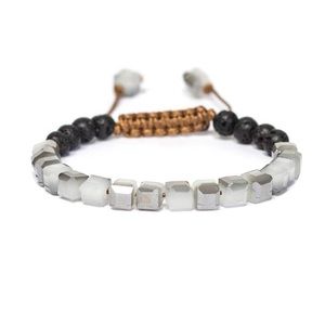 Adjustable Diffuser Bracelet w/Glass & Lava Beads - wearable essential oil diff